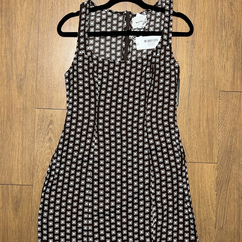 Reformation brown and White Patterned Mini Dress